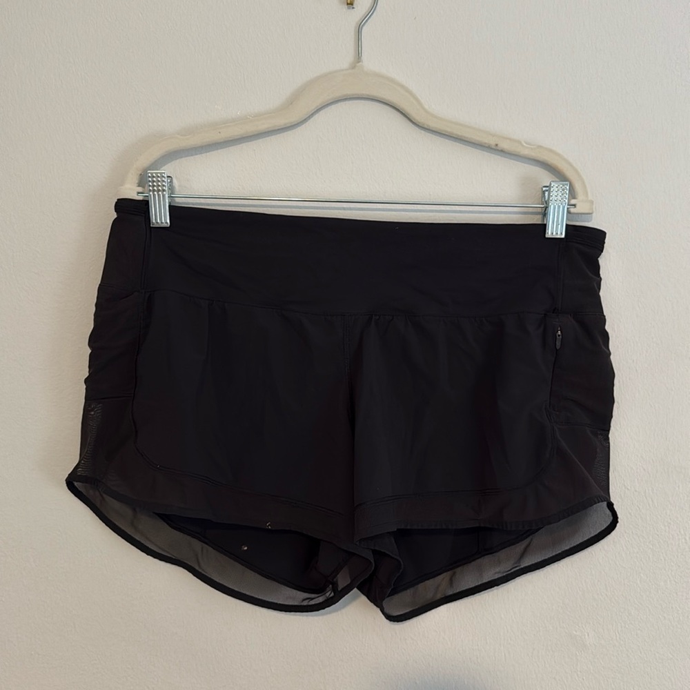 Black lululemon running shorts